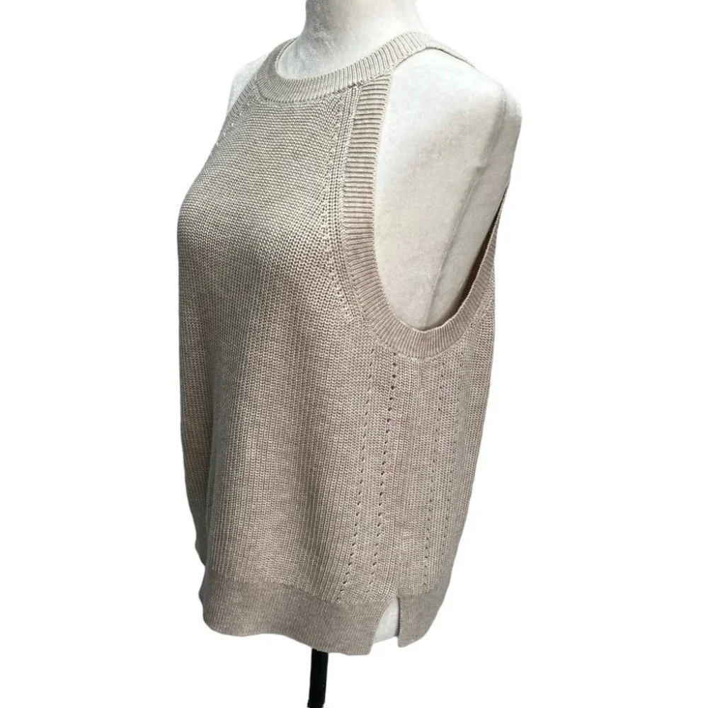 ♥️SOLD♥️Gentle Fawn Jasper Halter Neck Ribbed Strappy Crochet Top Cream Size L - Picture 6 of 10